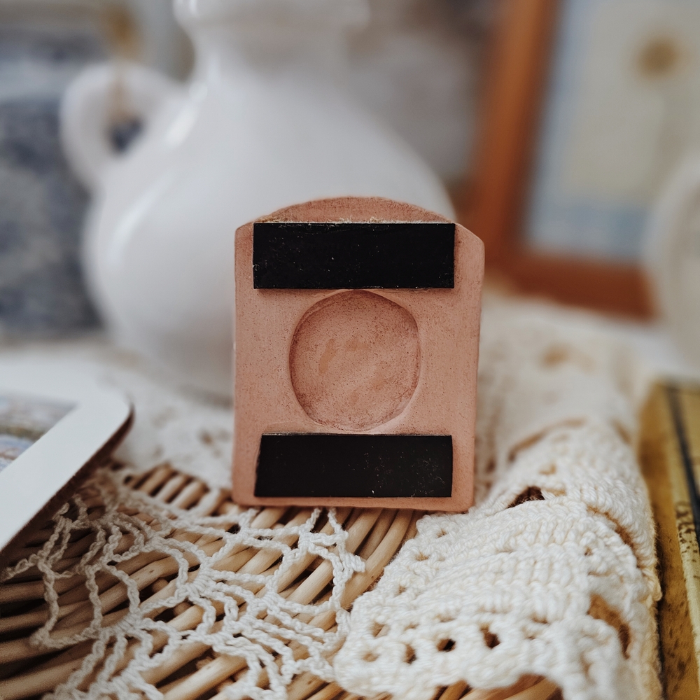 Handmade Ceramic Small Peach Duck Family Magnet - Picture 2 of 2